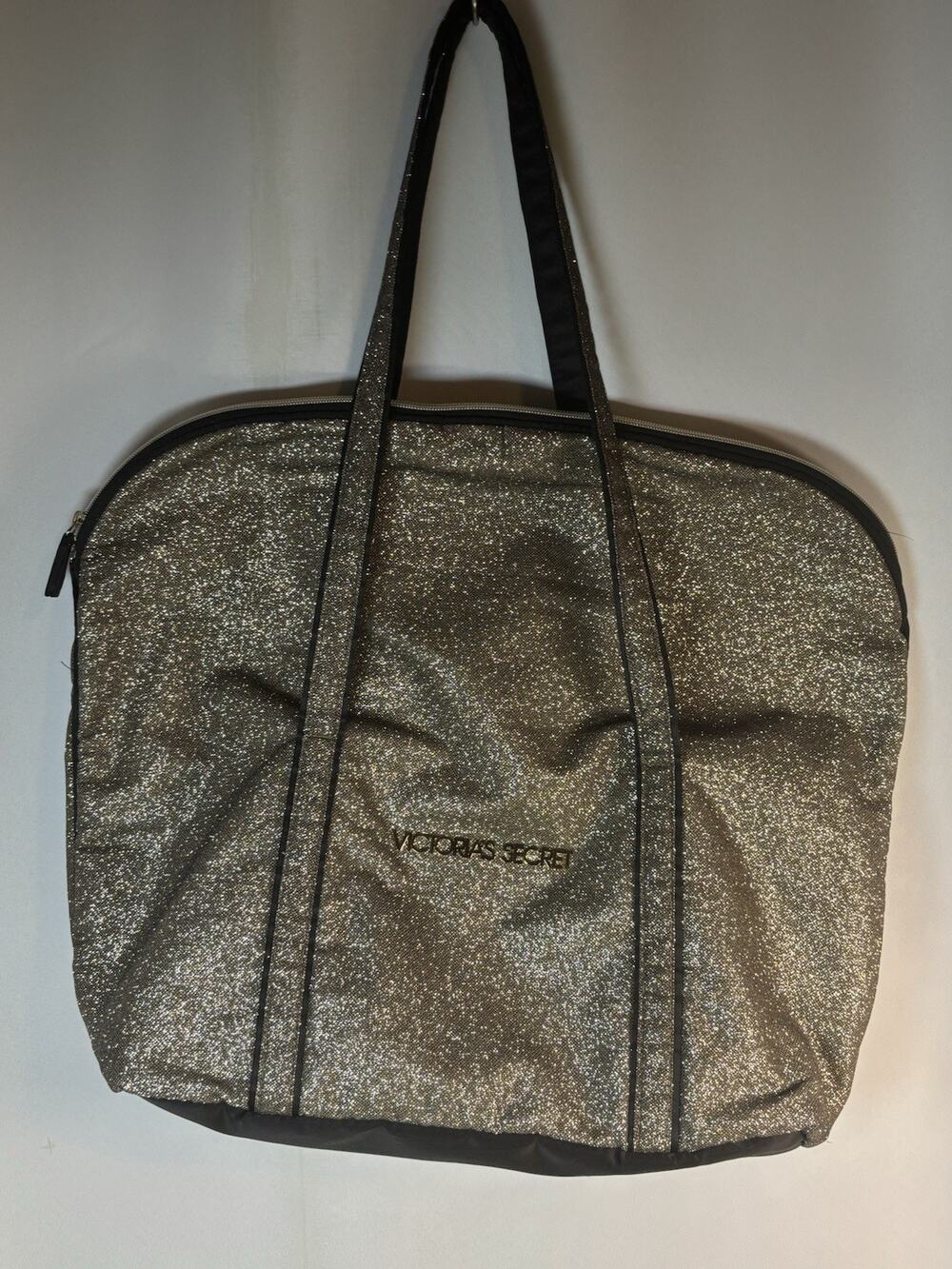 Victoria's Secret Gold Glitter Tote Bag Large Weekender BNWT